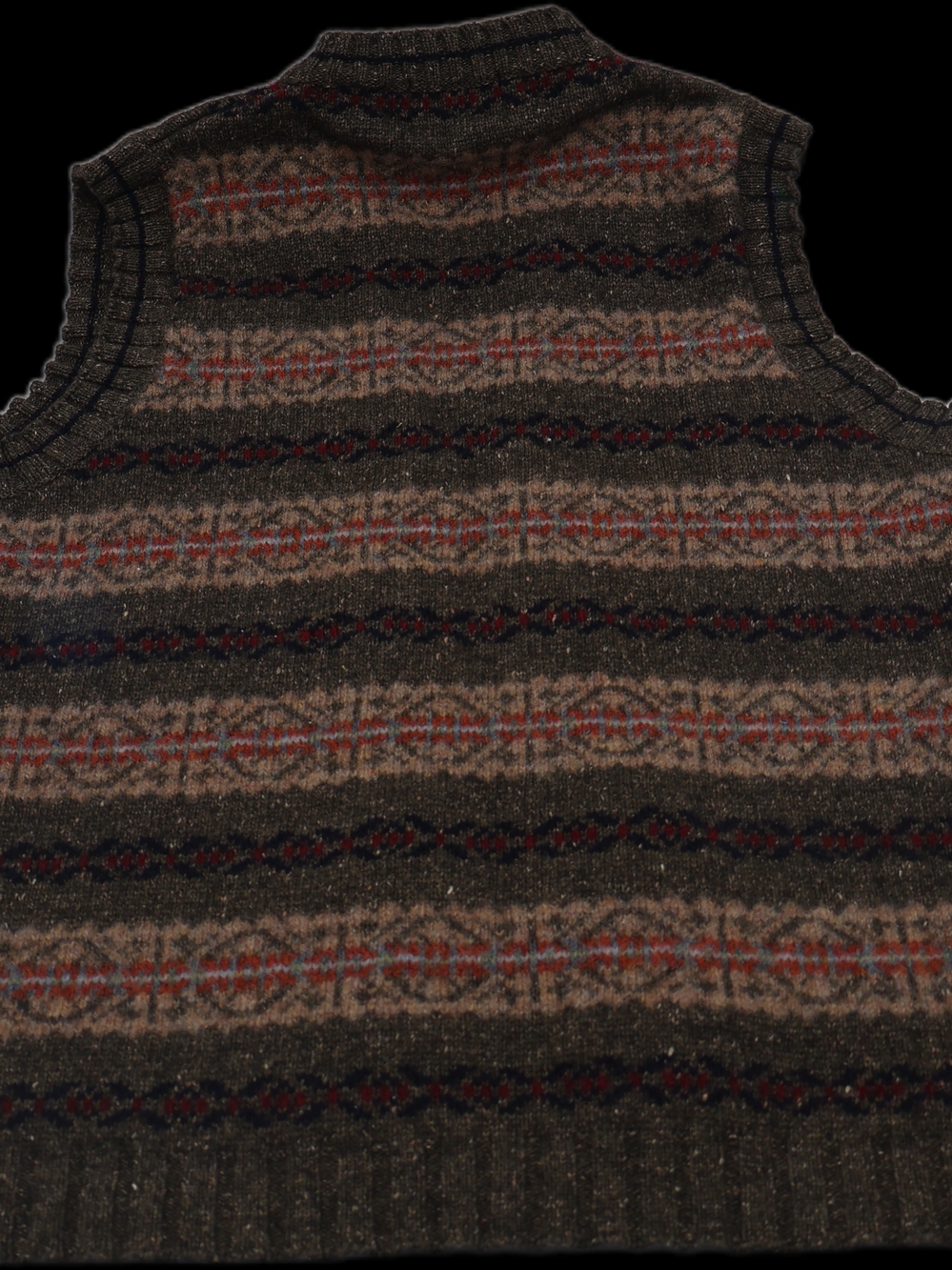 American Eagle Outfitters Brown Patterned V-Neck Sweater Vest - Picture 5 of 7